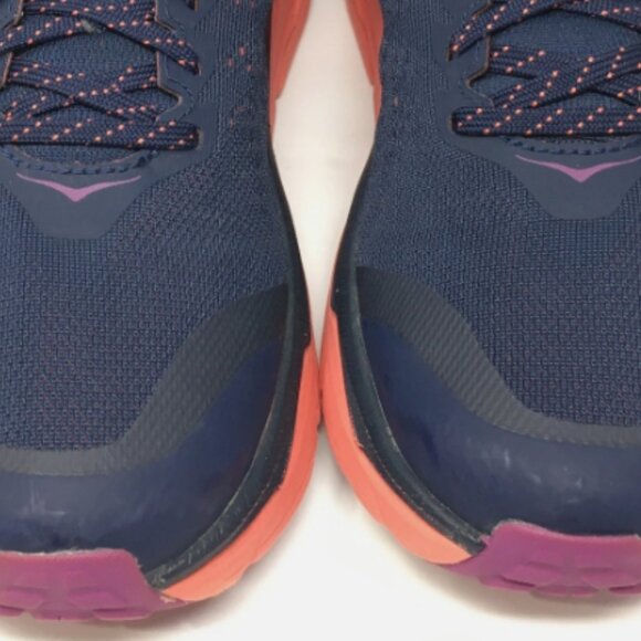 Hoka One One Navy Pink ATR6 Athletic Running Shoes Trail Comfort 8 Women's Wide - Picture 3 of 5